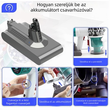 Dyson V11 sorozat vezeték nélküli porszívó akkumulátora, 25.2V Li-ion