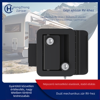 Műszaki műanyag RV ajtózár – Modell 10204, Autóajtózár lopás elleni védelemmel, Super C-szintű cilinder, Mechanikus RV zár