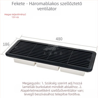 BSF055-3 RV oldalsó beépítésű csendes szellőzőventilátor hűtőhöz, 3 ablakkal