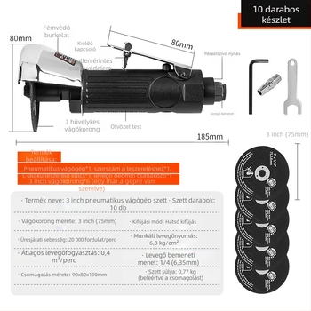 Musen Tang pneumatikus vágóeszköz szögvágóhoz csiszoló korongokkal (Márka: Musen Tang; Alkalmazás: Vágás)