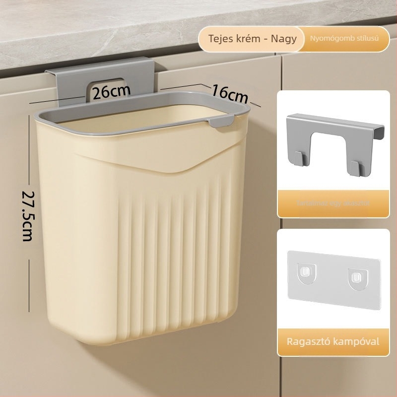 Fali műanyag konyhai kuka, fedél felnyitható, kapacitás >12 L, négyzet alakú, háztartási használat