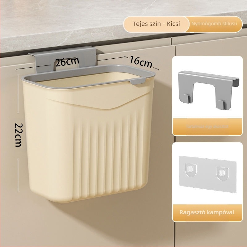 Fali műanyag konyhai kuka, fedél felnyitható, kapacitás >12 L, négyzet alakú, háztartási használat