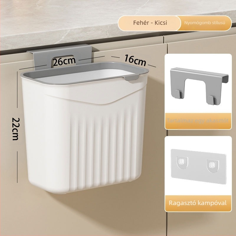 Fali műanyag konyhai kuka, fedél felnyitható, kapacitás >12 L, négyzet alakú, háztartási használat