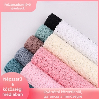 Jacquard géz háló virágcsokor csomagolásához, kézzel csomagolva, Sicheng márka, Yiwu eredet, magáncímke elérhető, tűrés ±1–2 cm