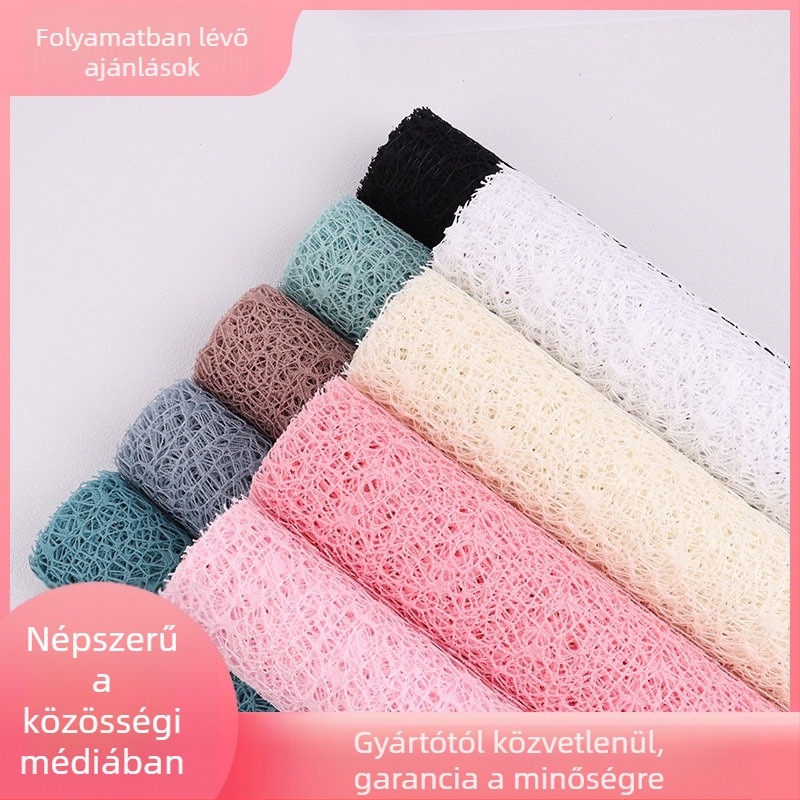 Jacquard géz háló virágcsokor csomagolásához, kézzel csomagolva, Sicheng márka, Yiwu eredet, magáncímke elérhető, tűrés ±1–2 cm