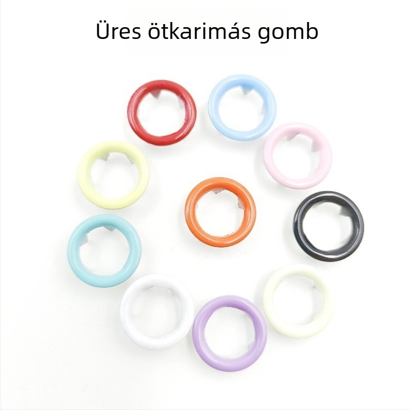 Rozsdamentes acélból készült ötágú csat készlet babaruhákhoz, rejtett fém zár