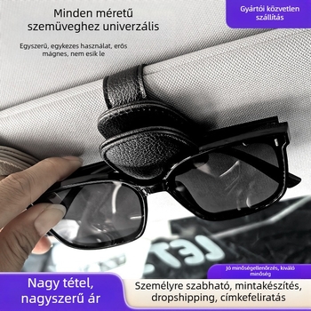 Autóhoz készült szemüvegklip – többfunkciós napszemüveg tartó a napellenzőn, anyag: PVC bőr, márka: Kallitz, testreszabás elérhető
