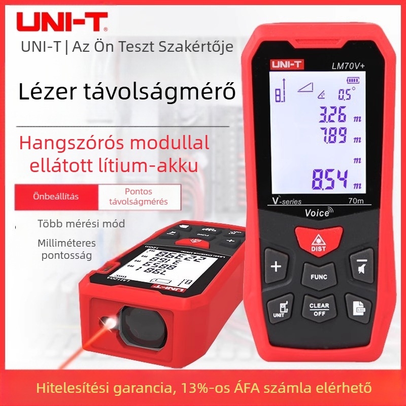 UNI-T LM50V+ Sorozat Kézi Lézeres Távolságmérő, Beltéri Használatra, Mérési tartomány 100 m