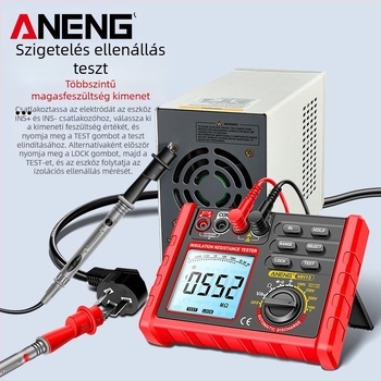 ANENG intelligens szigetelésellenállás mérő, 500V/1000V magasfeszültség, digitális megohmmérő