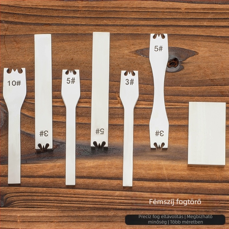 Bőrhöz való cipzárfogó eszköz, síkfejű, rozsdamentes acél