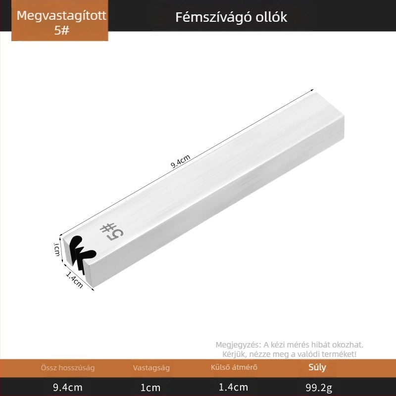 Bőrhöz való cipzárfogó eszköz, síkfejű, rozsdamentes acél