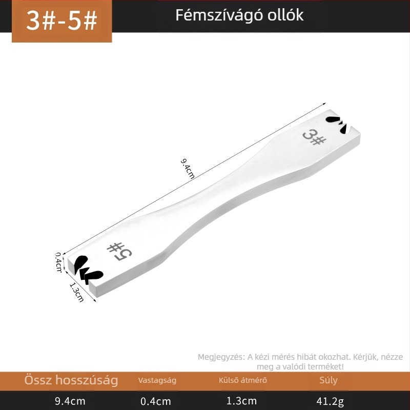 Bőrhöz való cipzárfogó eszköz, síkfejű, rozsdamentes acél