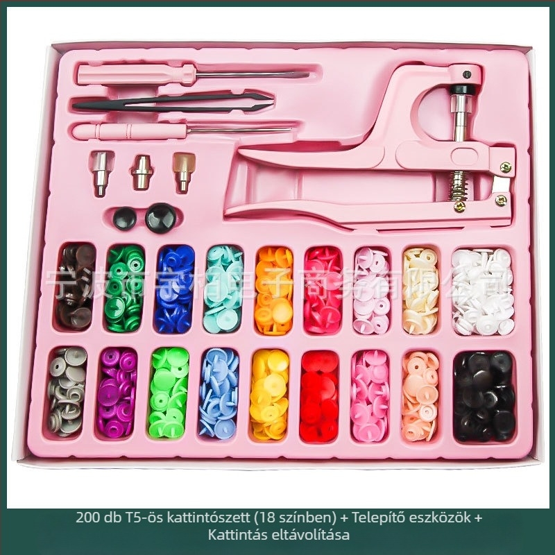 Gyanta alapú négygombos pattintós készlet farmerhez (T5), semleges csomagolás, márkátlan