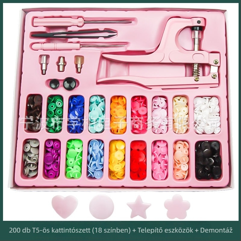 Gyanta alapú négygombos pattintós készlet farmerhez (T5), semleges csomagolás, márkátlan