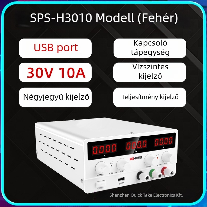 SPS-H3010 30V 10A állítható DC kapcsoló tápegység