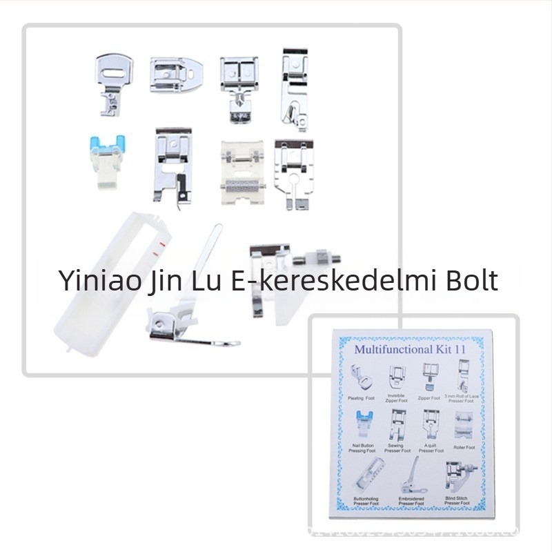 Varrógép lábfej készlet, 11 darab, modell 505A, láthatatlan cipzár talp, overlock talp, otthoni használatra, YOKOYAMA