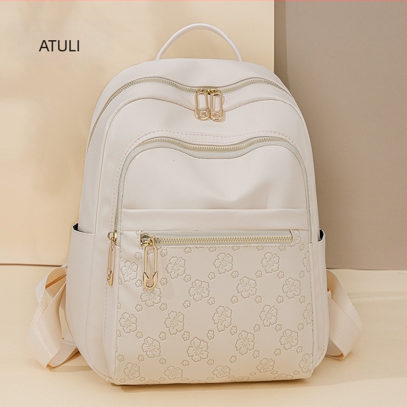 Női utazó hátizsák - PU bőr, dombornyomott mintázat, nagy kapacitás, cipzár, vízálló, 2025 tavasz