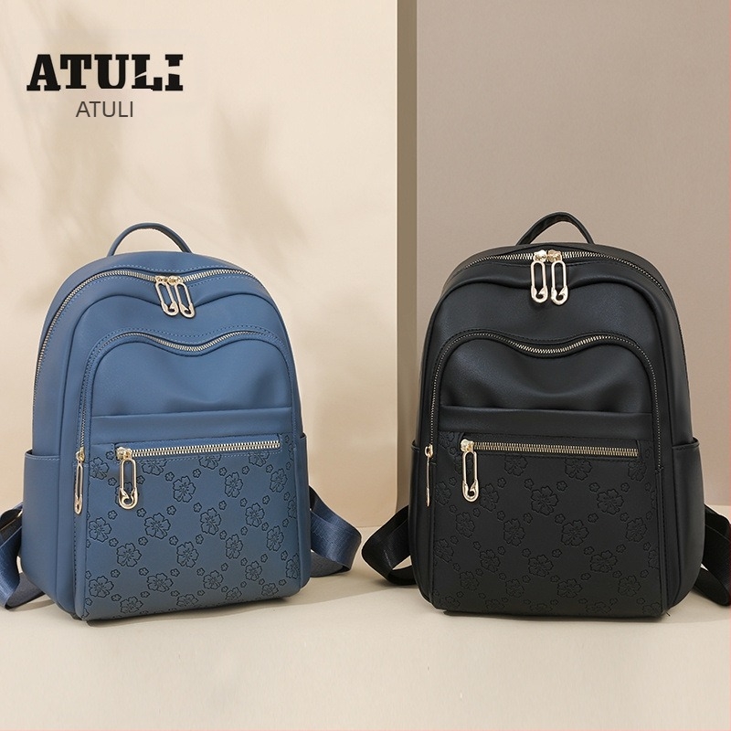 Női utazó hátizsák - PU bőr, dombornyomott mintázat, nagy kapacitás, cipzár, vízálló, 2025 tavasz