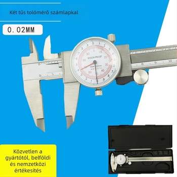 ETOPOO rozsdamentes acél tolómérő vernierskalper, kettős skála mm/in, pontosság 0,01 hüvelyk