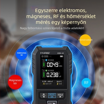 FNIRSI ERD-10 EMF detektor személyes dózissal riasztóval háztartási készülékekhez