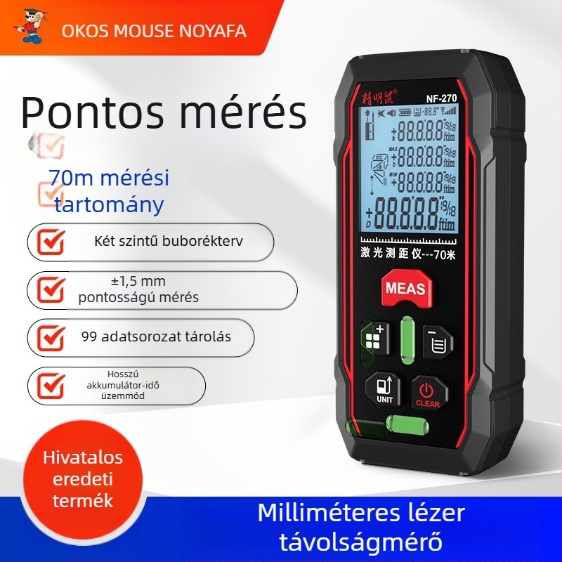 Precision rat NF-270 kézibeszélésű lézeres távolságmérő belső mérésekhez