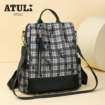 Női crossbody táska Oxford anyagból, cipzáras nyitás, rejtett cipzáras zseb, háromdimenziós kialakítás