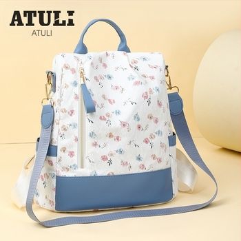 Női crossbody táska Oxford anyagból, cipzáras nyitás, rejtett cipzáras zseb, háromdimenziós kialakítás