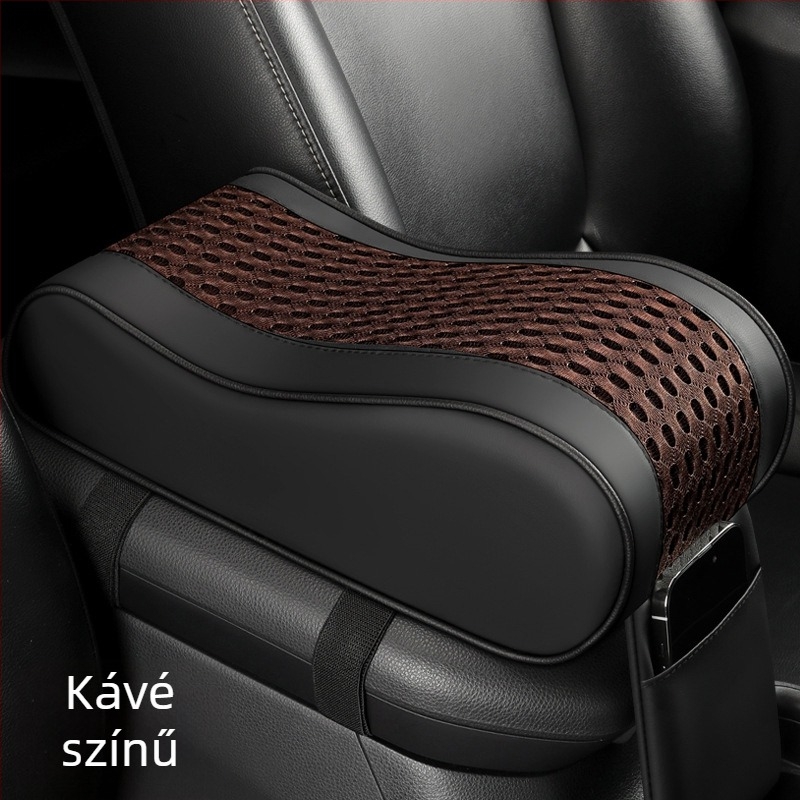 Tengli bőr- és hálós autókarfa párna memóriás habbal, központi magasságot növelő párna