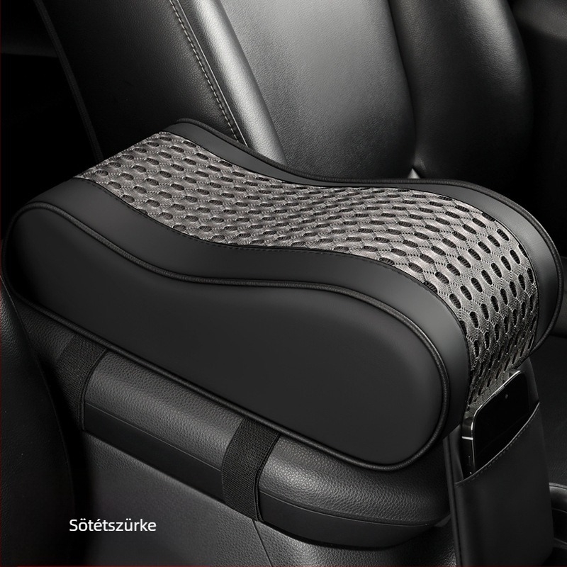 Tengli bőr- és hálós autókarfa párna memóriás habbal, központi magasságot növelő párna