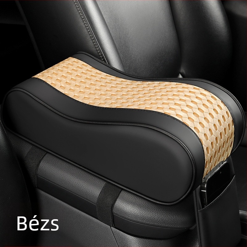 Tengli bőr- és hálós autókarfa párna memóriás habbal, központi magasságot növelő párna