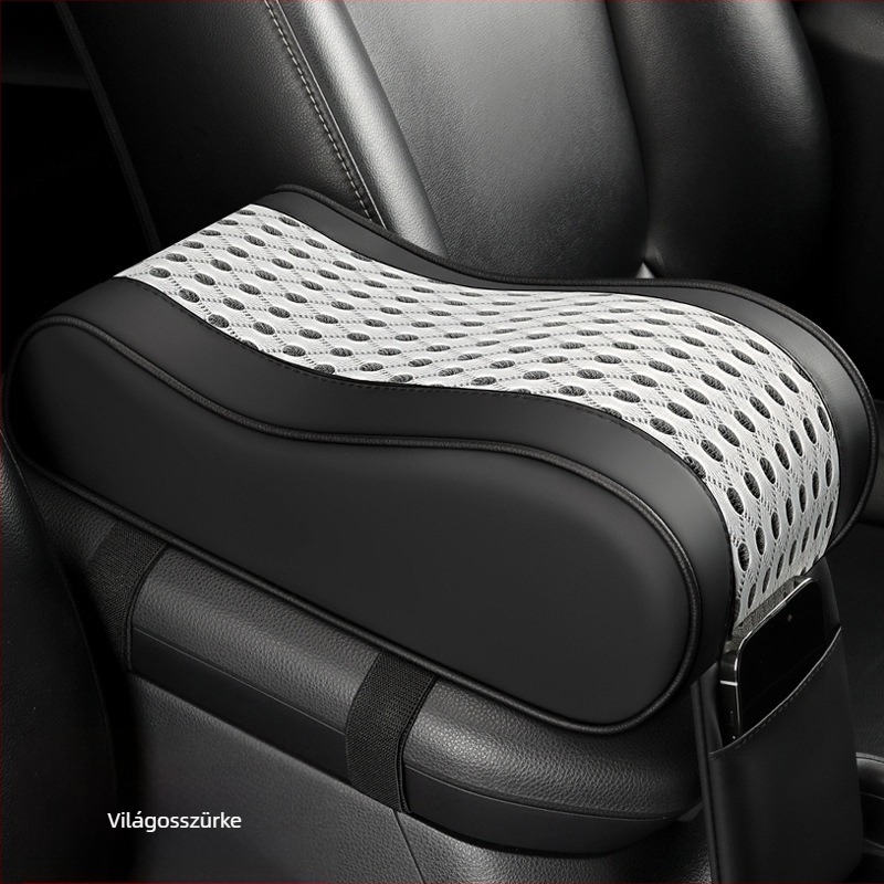 Tengli bőr- és hálós autókarfa párna memóriás habbal, központi magasságot növelő párna