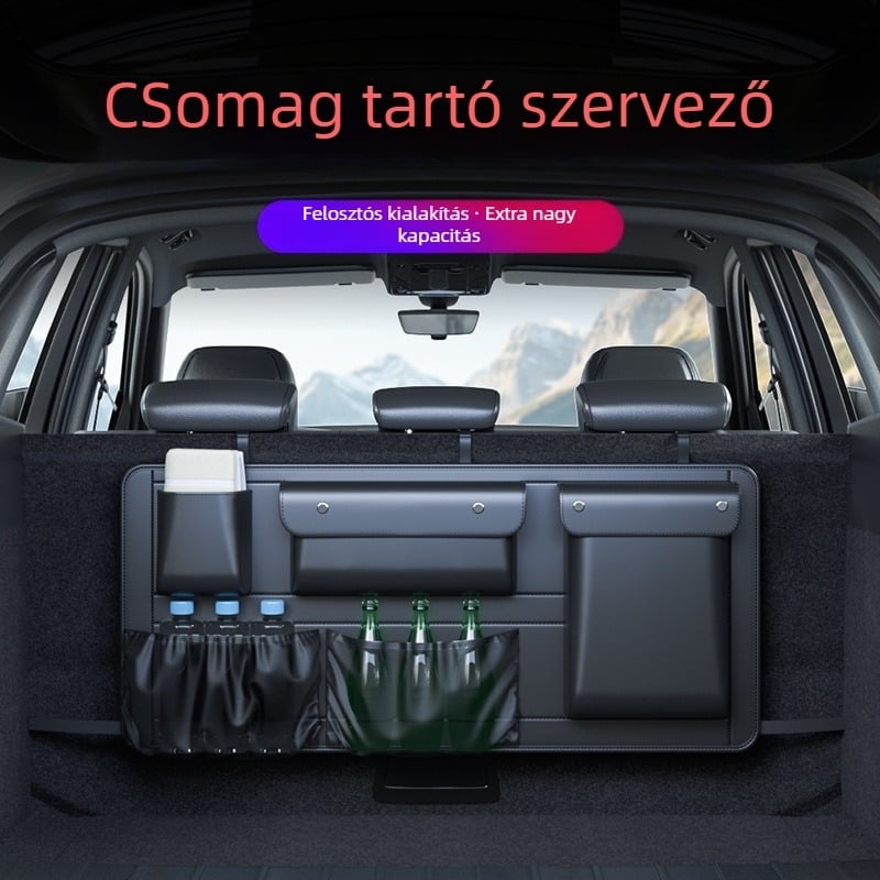 Cabron bőr autós tároló szervező a csomagtartóba, testreszabható feldolgozással és logónyomással, univerzális dizájn
