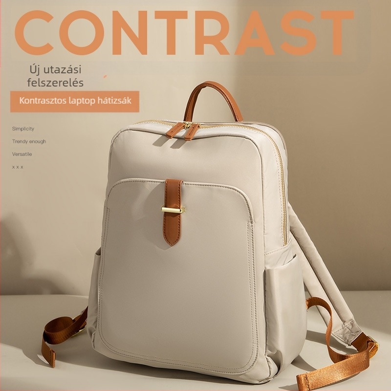 Női Korea-stílusú utcai trend hátizsák Oxford vászonból, záródás cipzárral, belső zsebek telefonhoz és személyi igazolványhoz, belső réteg a szabadidős utazásokhoz