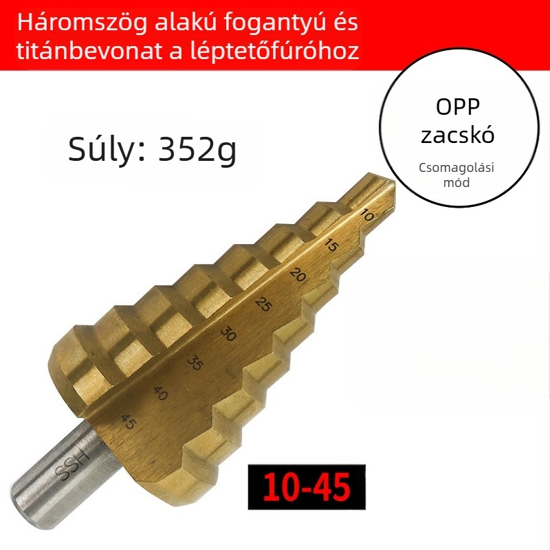 DIYT 5 darabos lépcsős fúrókészlet, magas széntartalmú acélból, Pagoda Diamond