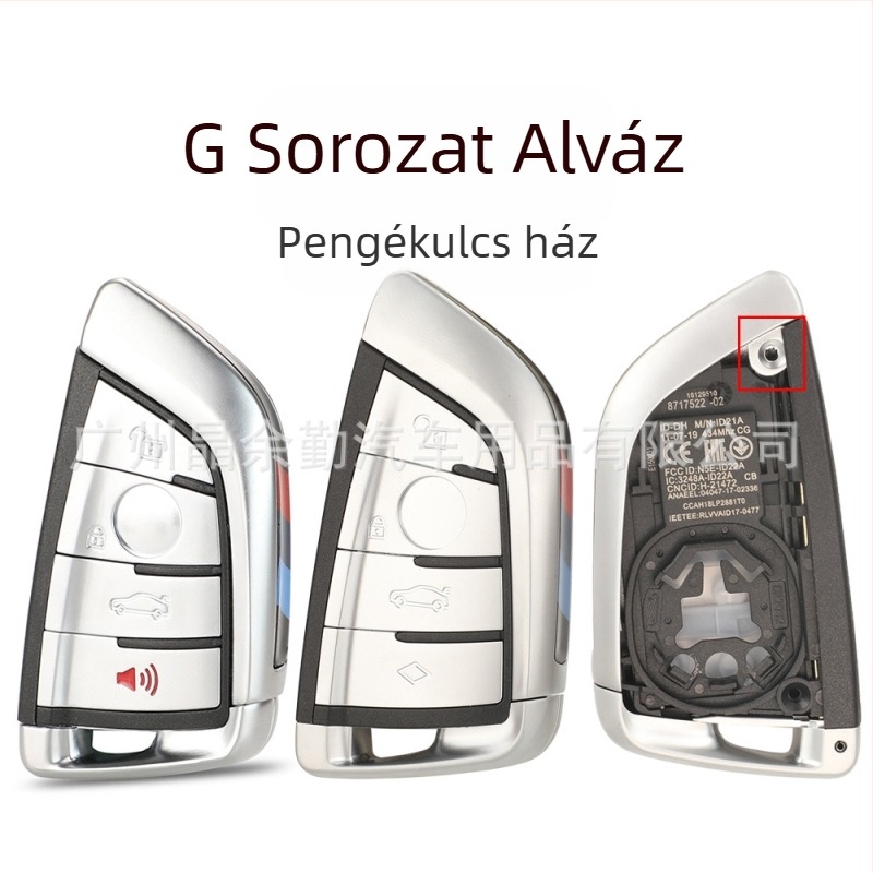 BMW G-sorozat kulcscsere burkolat X6–X1 és 7/5/3/2 sorozatokhoz — ABS tokozás, kulcs penge rézből, súly 65 g, jingyuqin