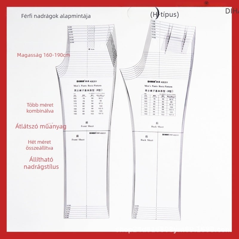 DIHAN KB201 női nadrág prototípus sablon (márka: DIHAN; modell: KB201; nem: Nő; importált: Nem; IP engedély: Nem)