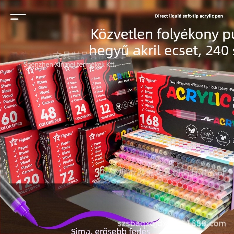 Flysea akril marker toll, kevert színek, OEM márka, semleges minta