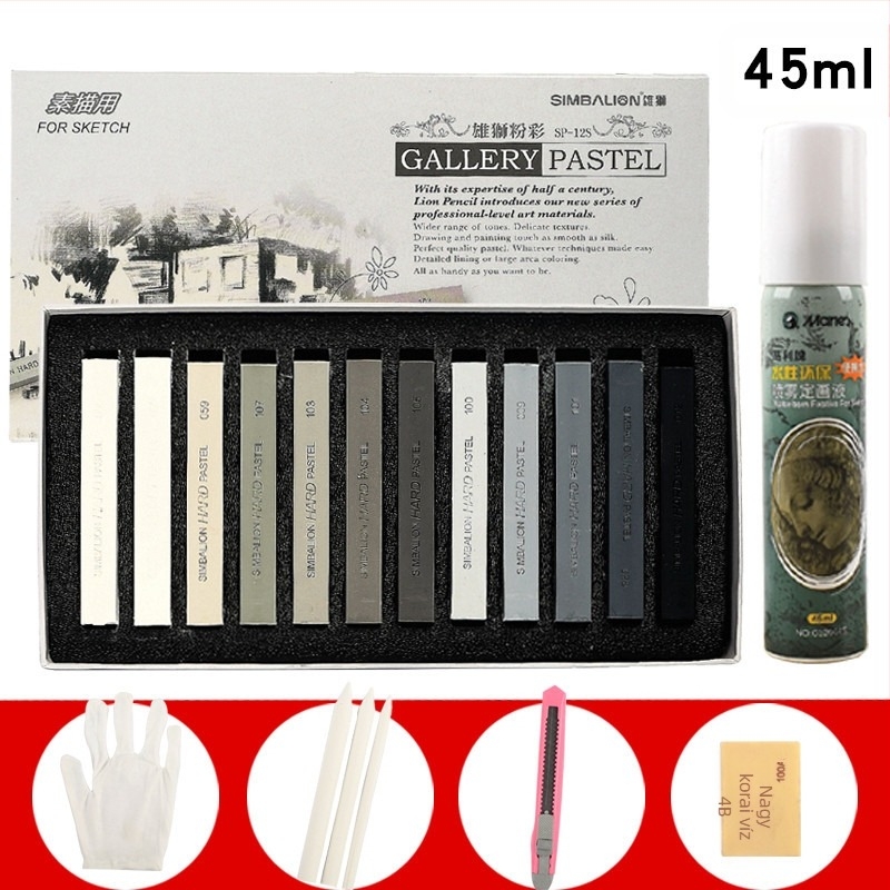 SIMBALION Lion SP-12S puha pasztell rudak vázlatkészítéshez és rajzoláshoz – művészeti diákok számára