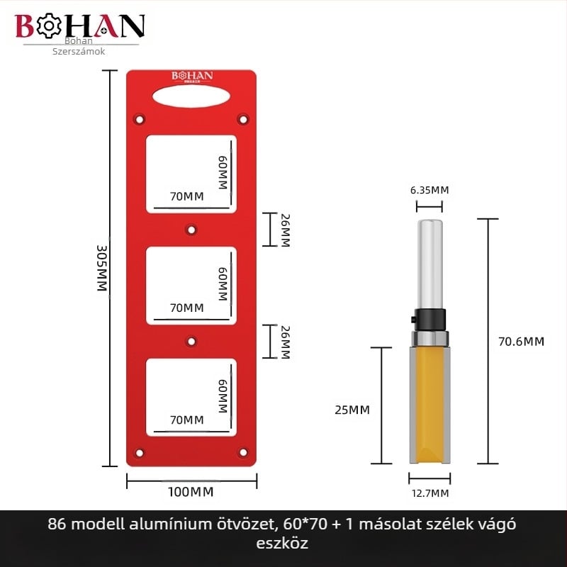 Bohan faipari maró – 86 típusú konnektor-dobozok üregeinek készítéséhez, hornyoló és csatornázó eszköz