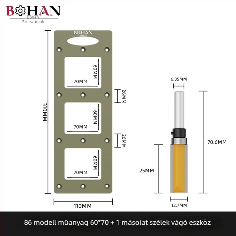Bohan faipari maró – 86 típusú konnektor-dobozok üregeinek készítéséhez, hornyoló és csatornázó eszköz