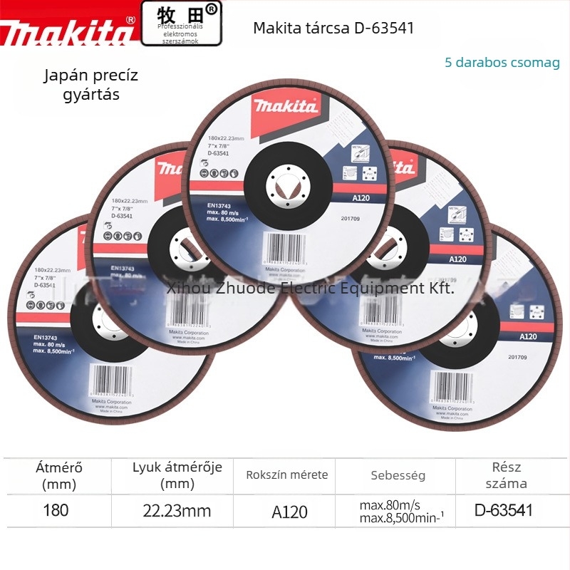 Makita 100 mm-es abrazív textil korong polírozáshoz – csiszolás, maximális sebesség 80, keménység A