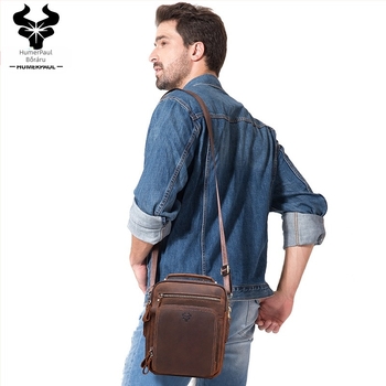 HUMERPAUL Férfi válltáska valódi bőrből – felső réteg marhabőr, poliészter bélés, modell HL-MH573
