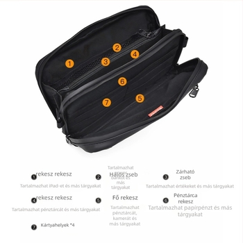 WEIXIER Férfi válltáska több rekesz, vízálló PU anyagból, kopásálló kivitel