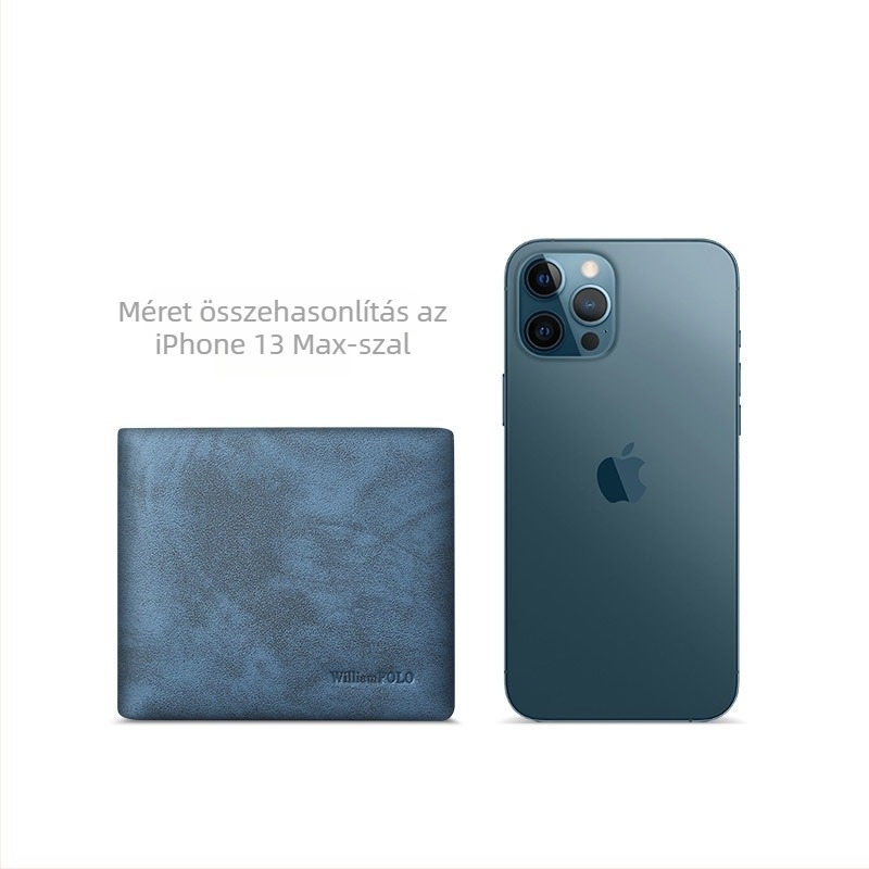 Férfi pénztárca – valódi bőr, felső réteg marhabőrből, 1 hajtásos bifold, csíkos mintázat, városi stílus