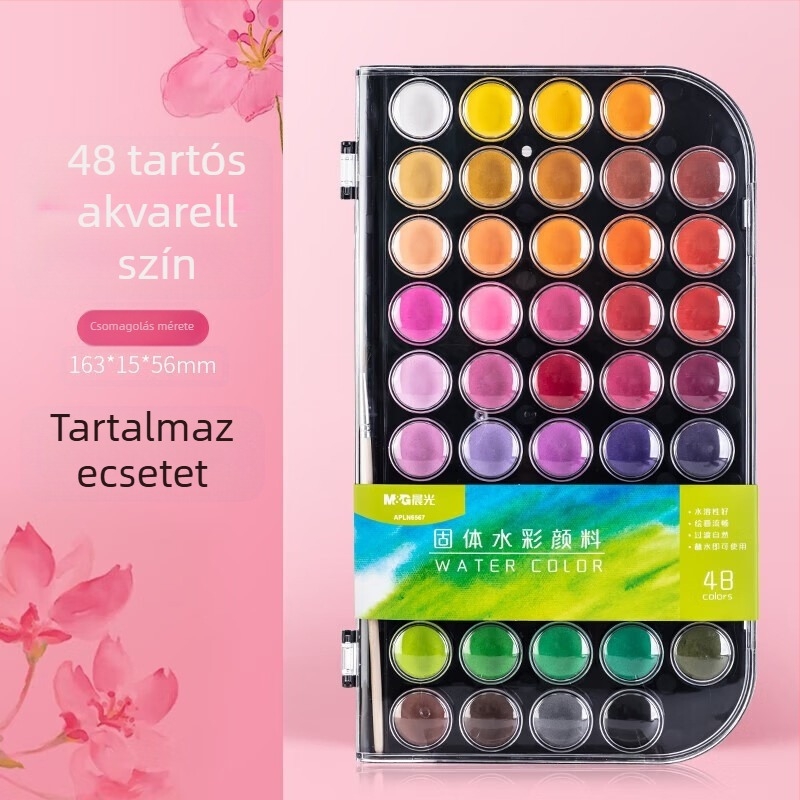 Morning Light szilárd pigment gouache készlet festéshez – dobozos csomagolás, alapanyagok