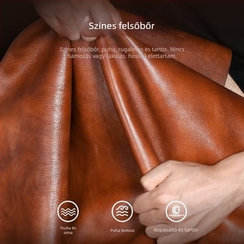 GERUOLA férfi hosszú valódi bőr pénztárca, anti-theft funkcióval, első réteg marhabőr, poliészter bélés