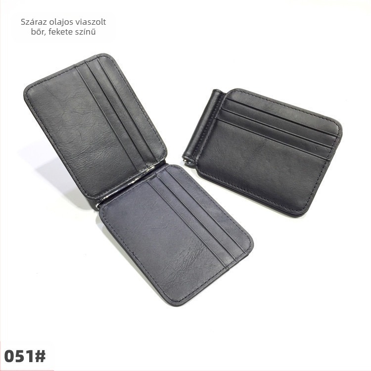 Férfiaknak szánt többkártyás bőr pénztárca, első réteg szarvasmarha bőréből, rövid kivitel, érmezseb, poliészter bélés