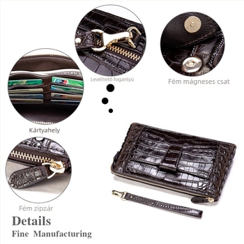 Férfi bőr clutch – elsőréteg marhabőr, nagy kapacitás, illeszkedik 8 hüvelykes laptophoz, kopásálló, üzleti út