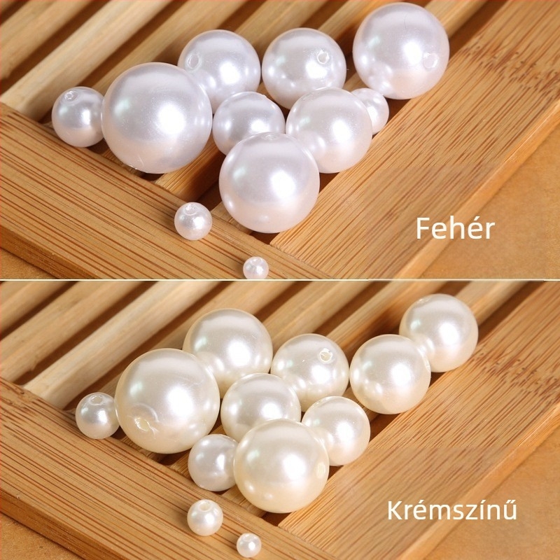 ABS-imitációs gyöngyök ruházathoz, egyenes lyukú gyöngyök, sütőben festett felülettel, DIY ékszer alkatrészek karkötőkhöz és nyakláncokhoz