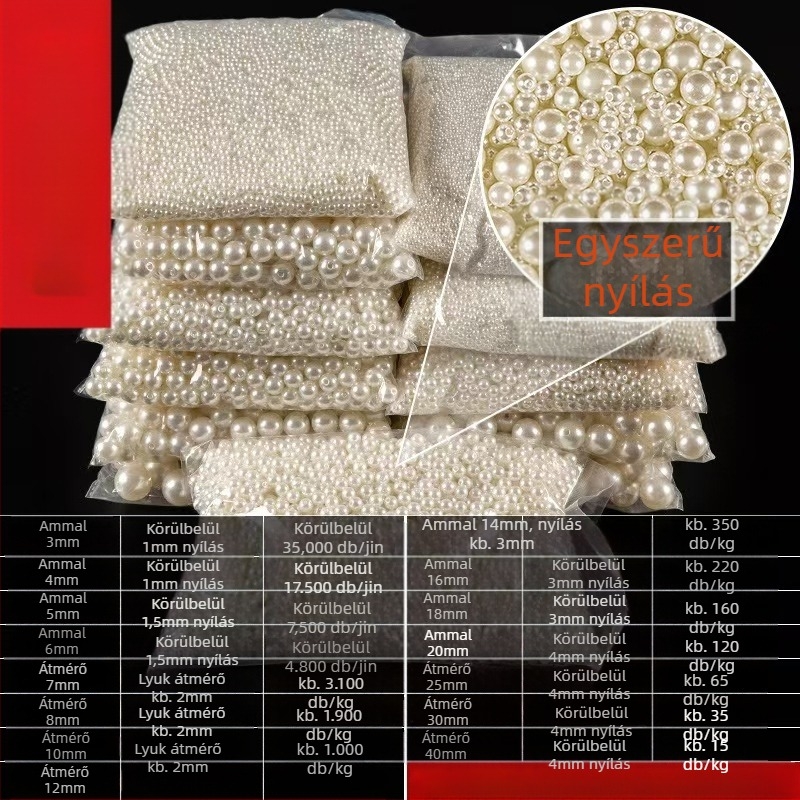 ABS-imitációs gyöngyök ruházathoz, egyenes lyukú gyöngyök, sütőben festett felülettel, DIY ékszer alkatrészek karkötőkhöz és nyakláncokhoz